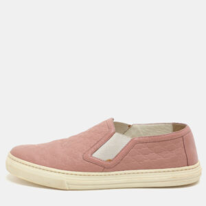 Gucci Mauve Microguccissima Leather Slip On Sneakers Size 37.5