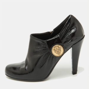 Gucci Black Patent Leather Hysteria Ankle Booties Size 38.5