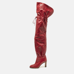 Gucci Red Leather Trish Over the Knee Boots Size 36