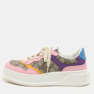 Gucci Multicolor GG Supreme Canvas and Leather Low Top Sneakers Size 36.5