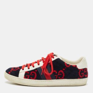 Gucci Tricolor GG Terry Fabric and Leather Ace Sneakers Size 38