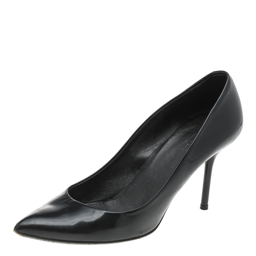 luxury-women-gucci-used-shoes-p596798-006-1 Gucci Black Patent Leather Pointed Toe Pumps Size 37