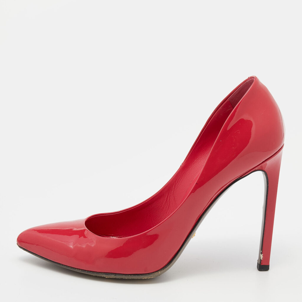 luxury-women-gucci-used-shoes-p649064-002-2 Gucci Pink Patent Leather Pointed Toe Pumps Size 38.5