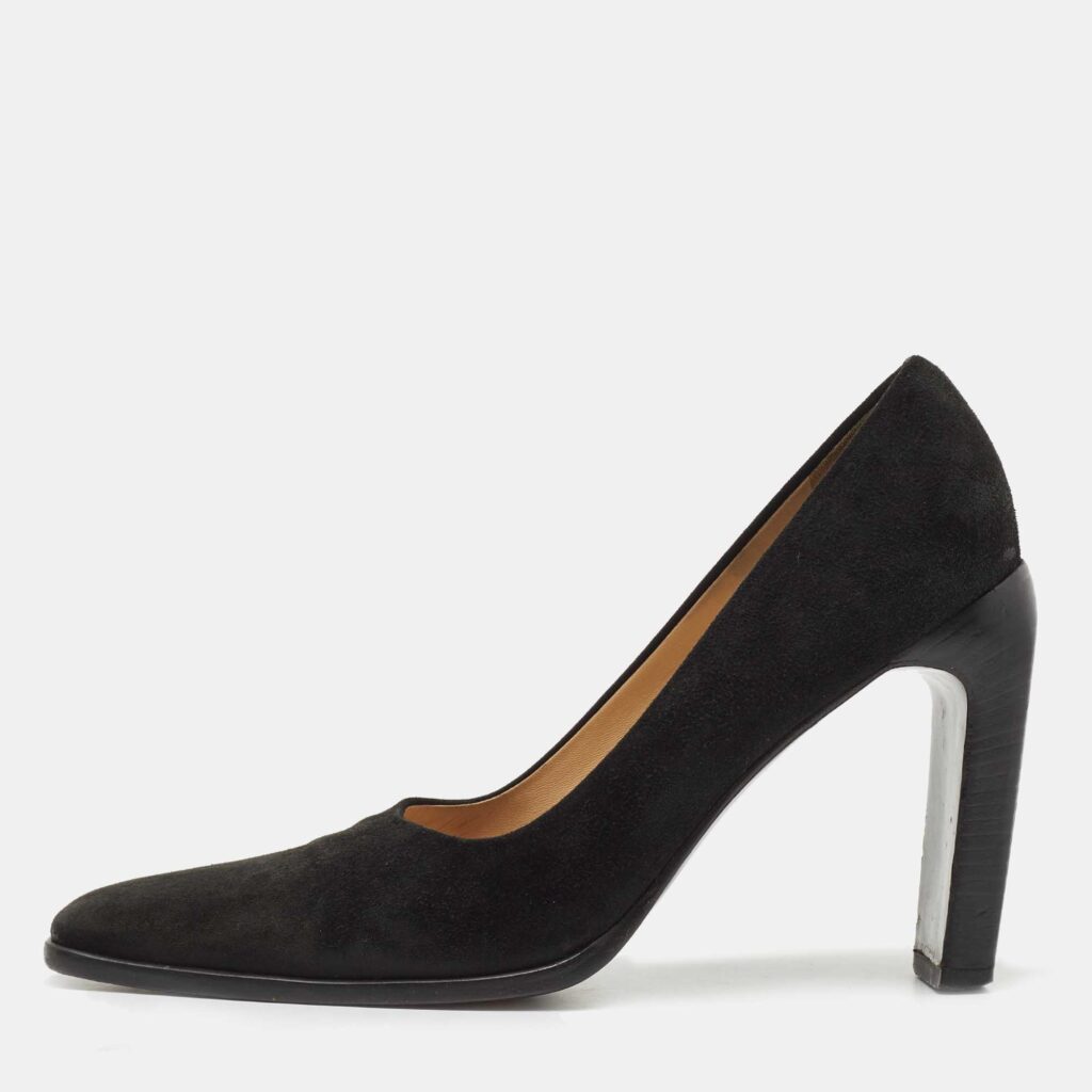 luxury-women-gucci-used-shoes-p799990-003 Gucci Black Suede Square Toe Pumps Size 38.5