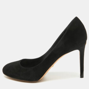 Gucci Black Suede Round Toe Pumps Size 38.5