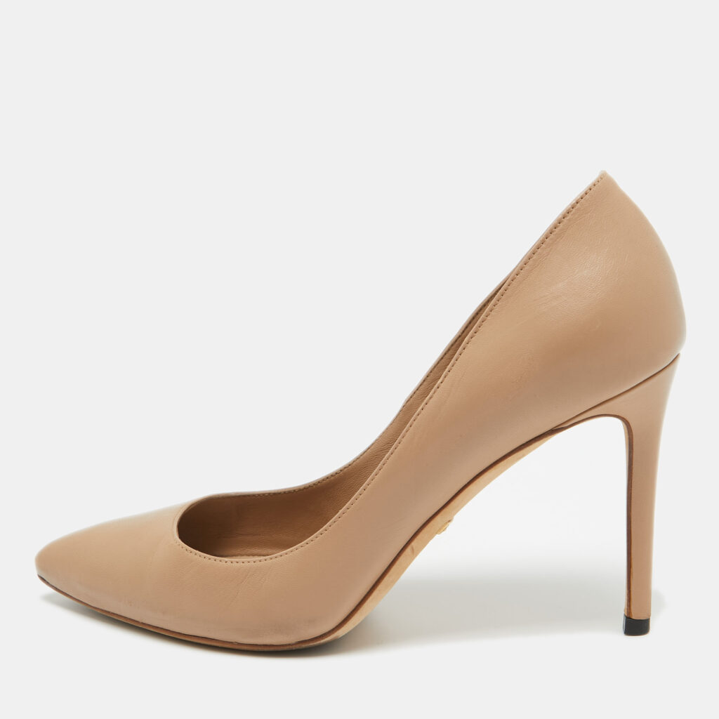 luxury-women-gucci-used-shoes-p952859-001 Gucci Brown Leather Pointed Toe Pumps Size 37