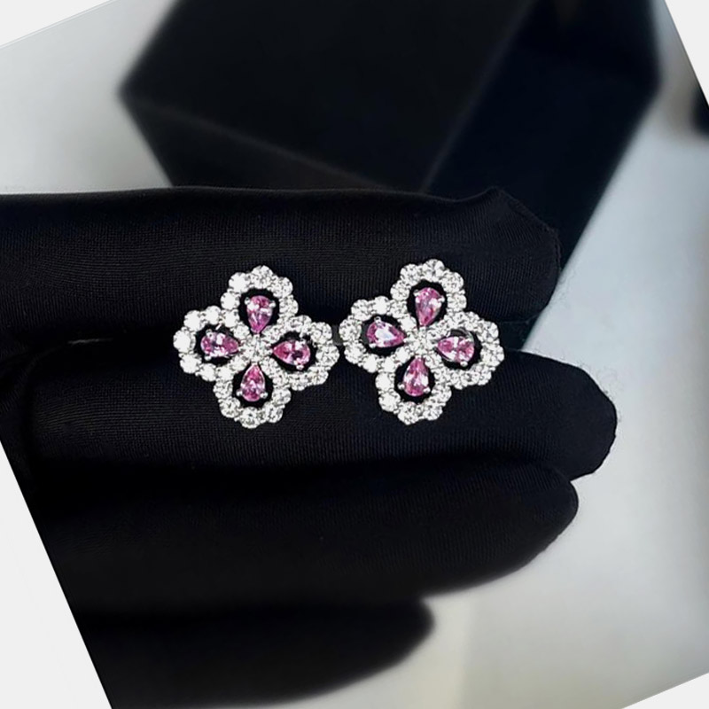 luxury-women-harry-winston-new-fine-jewelry-p1143601-003 Harry Winston Platinum Pink Sapphire Diamond Loop Earrings