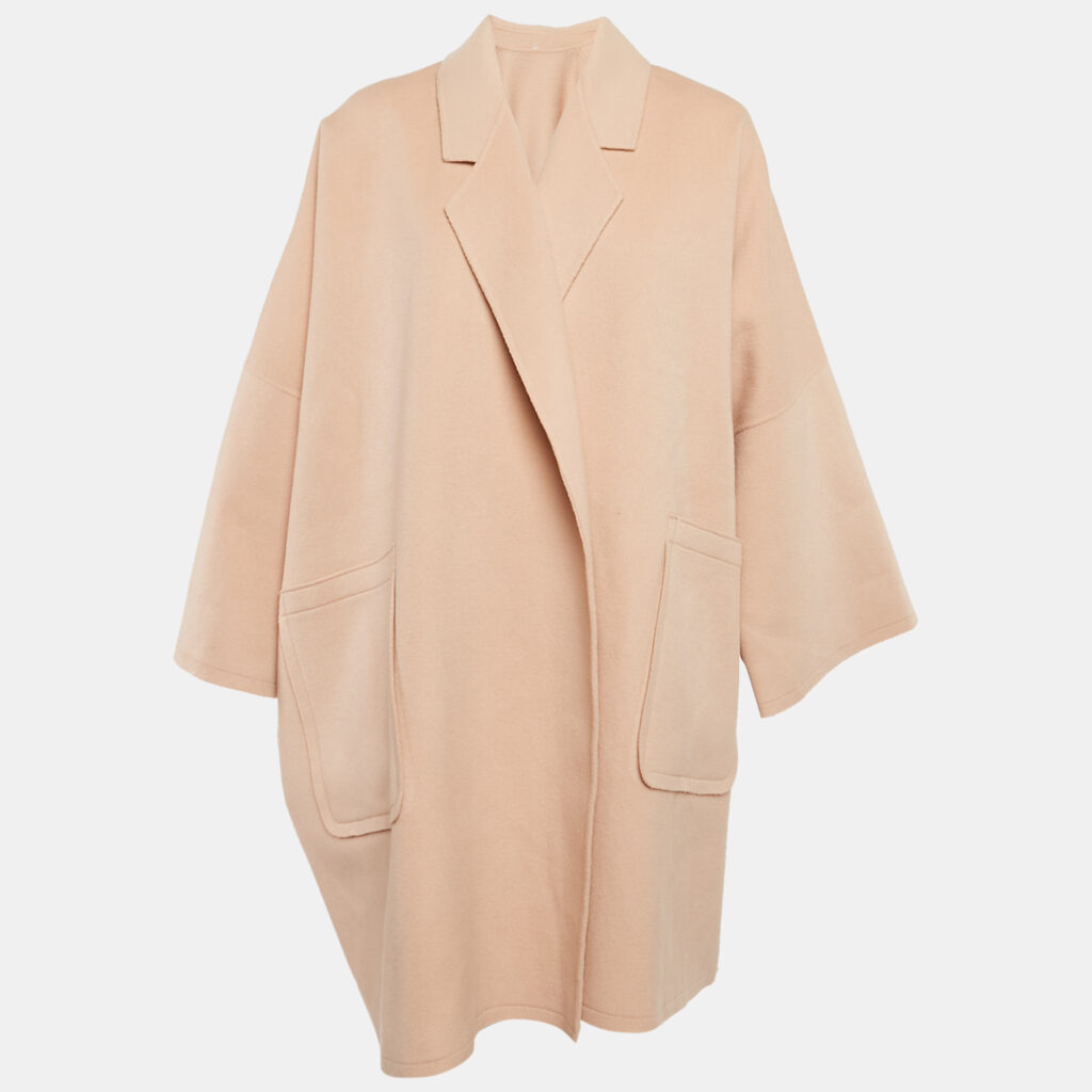 luxury-women-helmut-lang-used-clothes-p1109061-004 Helmut Lang Pink Wool Open Front Mid-Length Coat XS