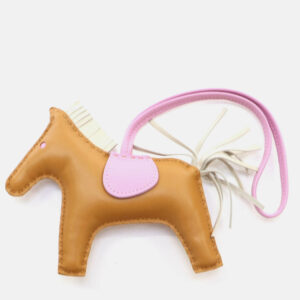 Hermes Rodeo MM Sesame/Mauve Sylvestre/Craie Swift Bag Charm