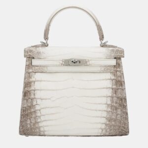 Hermes Himalaya Matte Niloticus Crocodile Leather Kelly 25 Bag