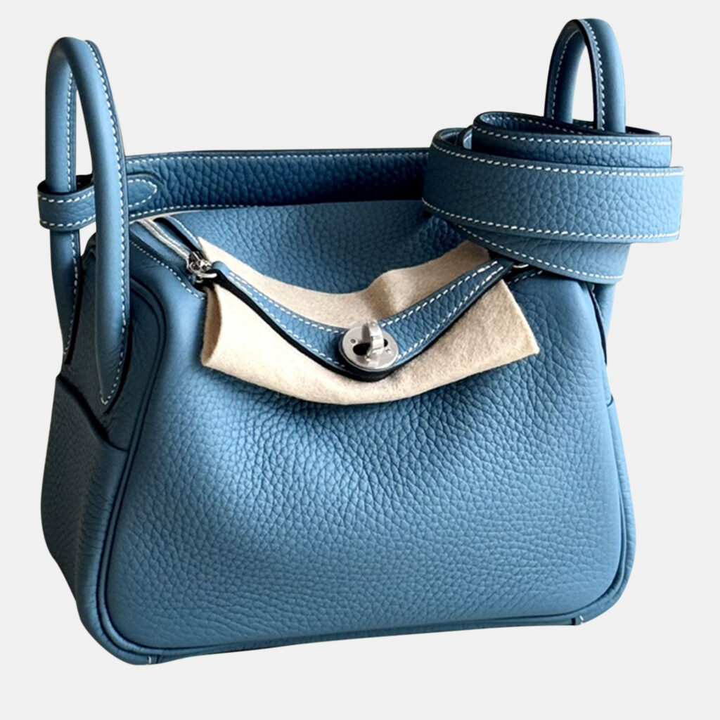 luxury-women-hermes-new-handbags-p1131730-001 Hermes Blue Leather Mini Lindy 19 Crossbody Bag