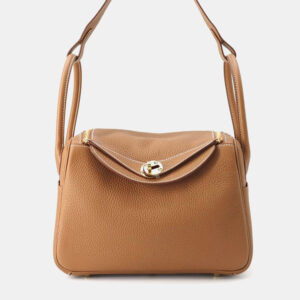 Hermes Gold Taurillon Clemence Lindy 26 Shoulder Bag