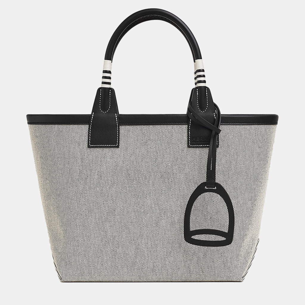 Hermes Ecru Black Sac Steeple 25 Bag