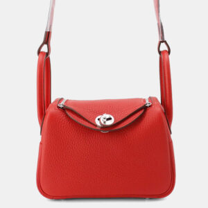 Hermes Lindy Mini Rouge Ladue Taurillon Clemence Leather Shoulder Bag