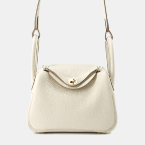 Hermes Lindy Mini Craie Taurillon Clemence Leather Shoulder Bag