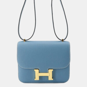 Hermes Constance Mini Blue Jean Epsom Leather Crossbody Bag