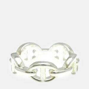 Hermes Silver Chaine d&rsquo;Ancre Fashion Band Ring EU 51