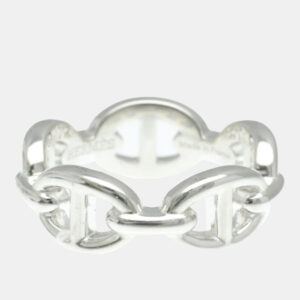 Hermes Silver 925 Chaine D'ancre Ring EU 52