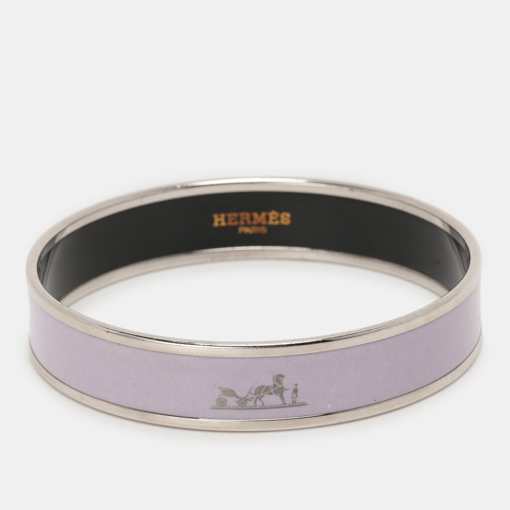 luxury-women-hermes-used-accessories-p1154386-002 Hermès Purple Enamel Calèche Narrow Bangle Bracelet