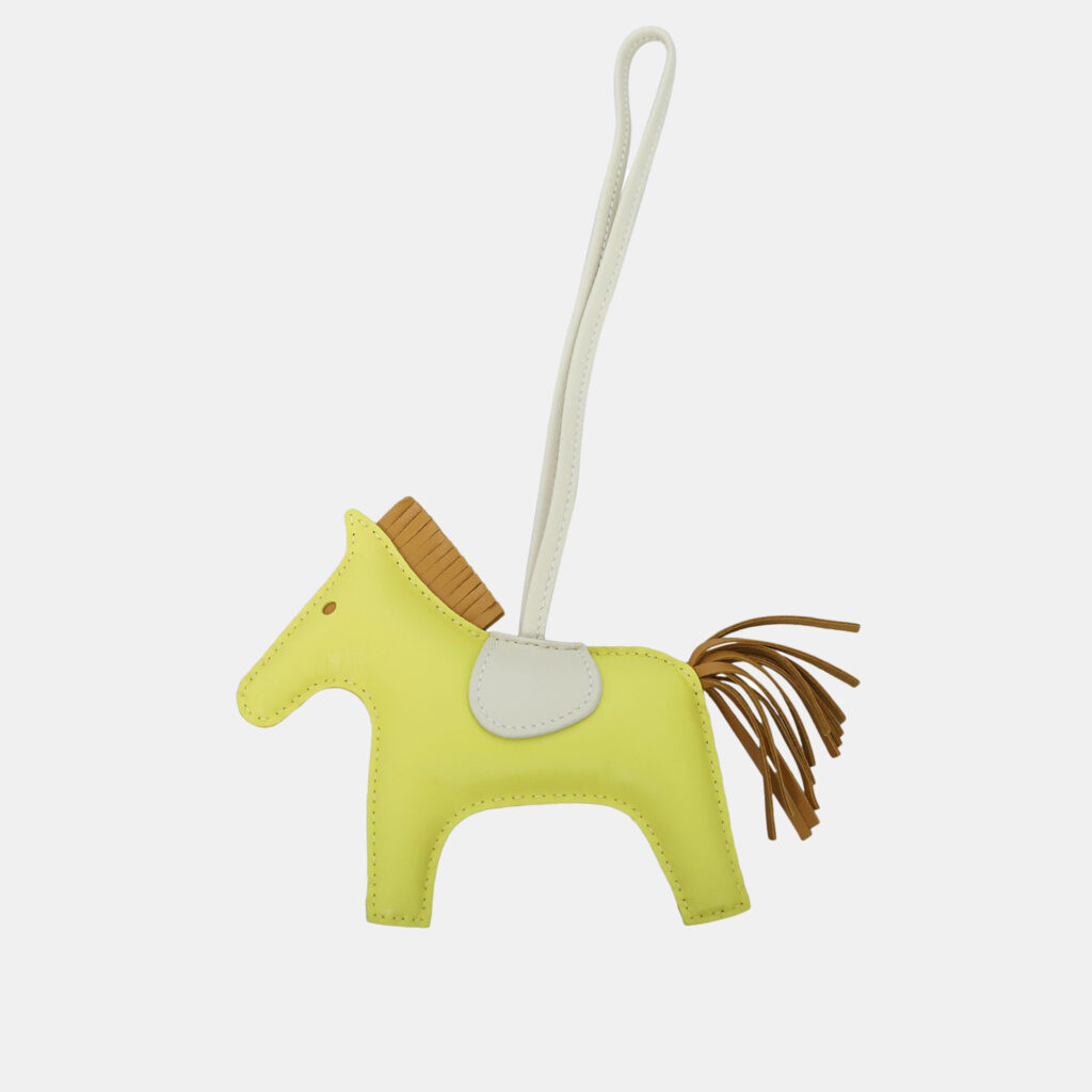 luxury-women-hermes-used-accessories-p1163012-002 Hermes Leather Yellow Rodeo MM Charm