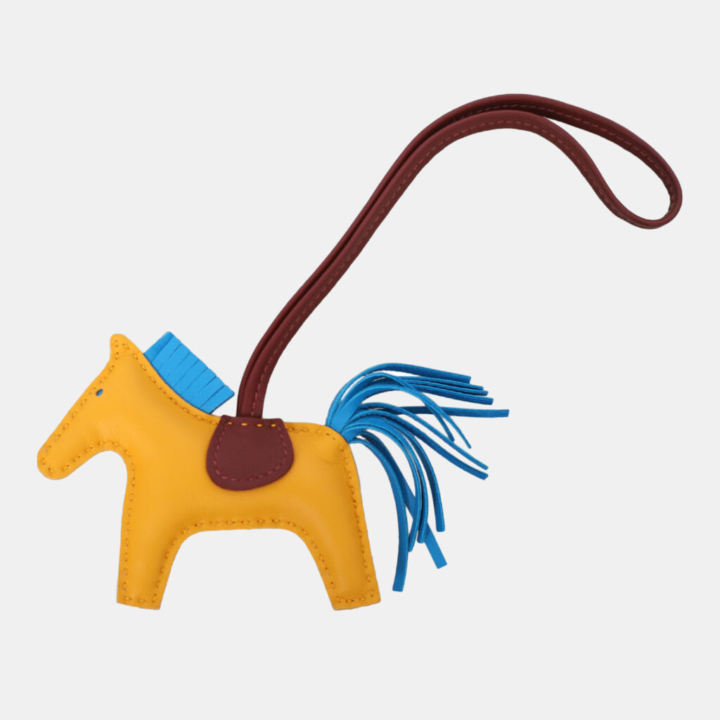 luxury-women-hermes-used-accessories-p1163013-002 Hermes Orange Leather Rodeo PM Charm