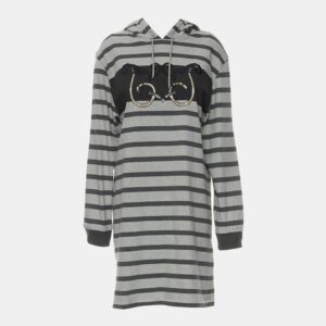 Hermes Stripes Printed Hoodie Dress M