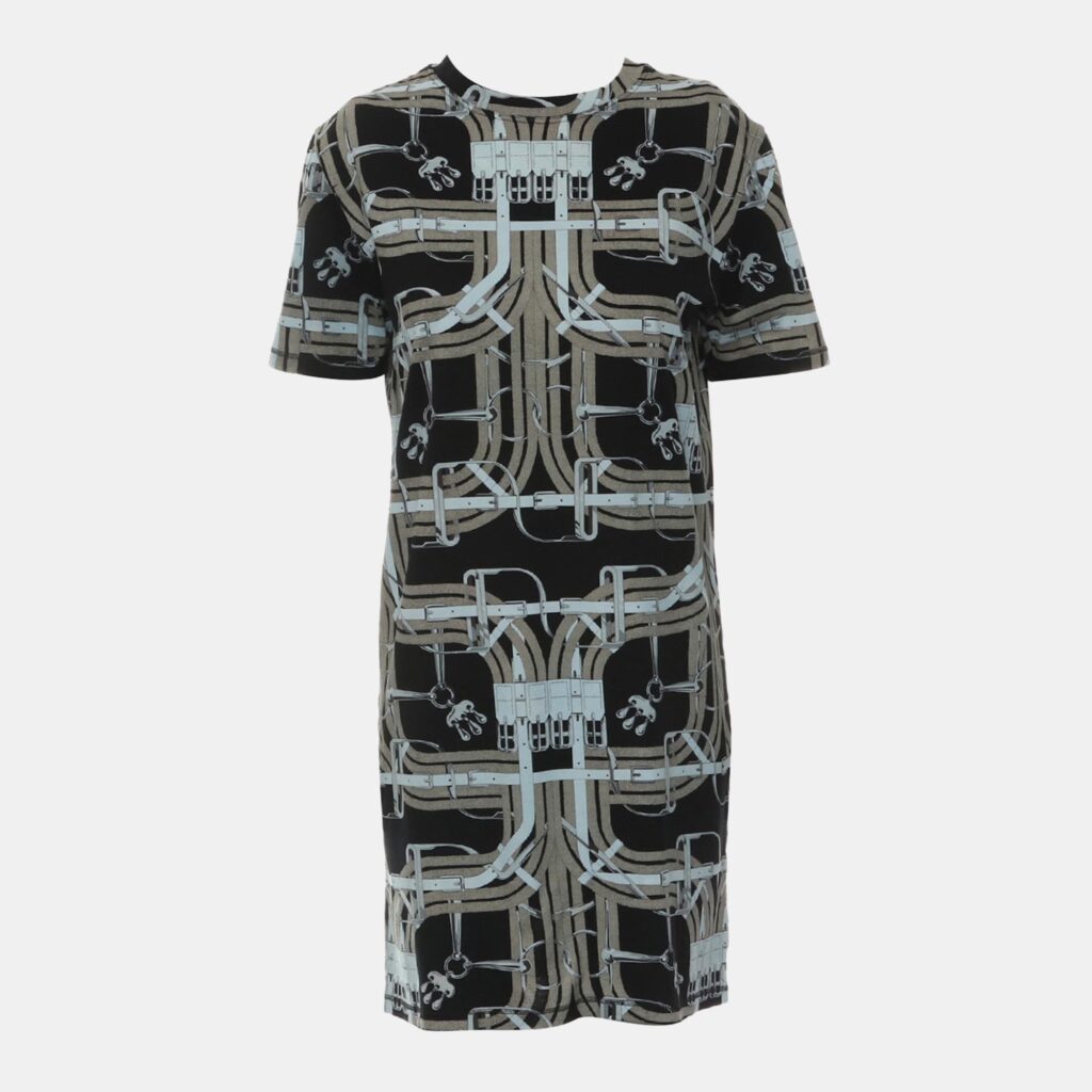 luxury-women-hermes-used-clothes-p1163029-003 Hermes Grey Printed Dress