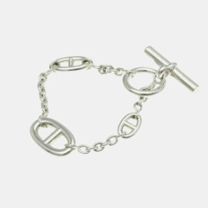 Hermes Chaine D'ancre Farandole Silver 925 No Stone Charm Bracelet Silver