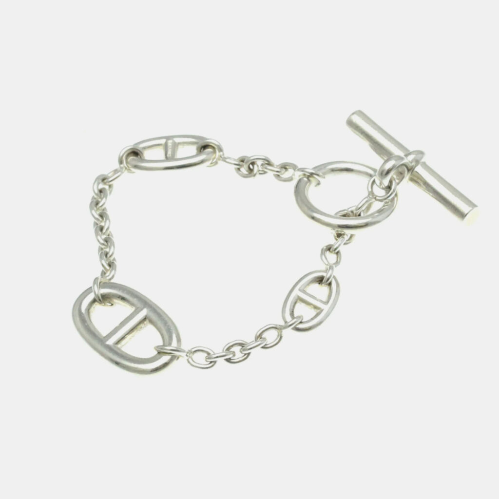 luxury-women-hermes-used-fine-jewelry-p1156378-007 Hermes Chaine D'ancre Farandole Silver 925 No Stone Charm Bracelet