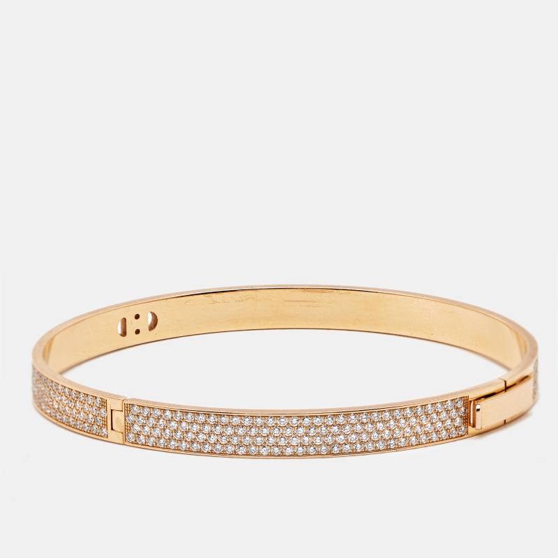 luxury-women-hermes-used-fine-jewelry-p1162378-1748946266-003 Hermes H d'Ancre Diamond 18K Rose Gold Small Model Bracelet