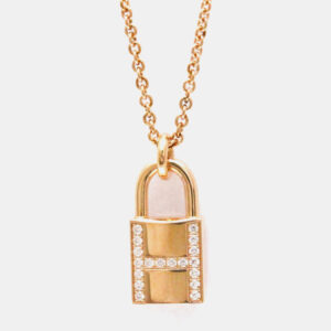 Hermes Cadena 18K Rose Gold Diamond Pendant Necklace
