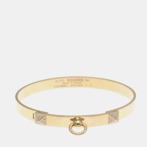 Hermes Collier De Chien 18K Rose Gold and Diamond Bangle