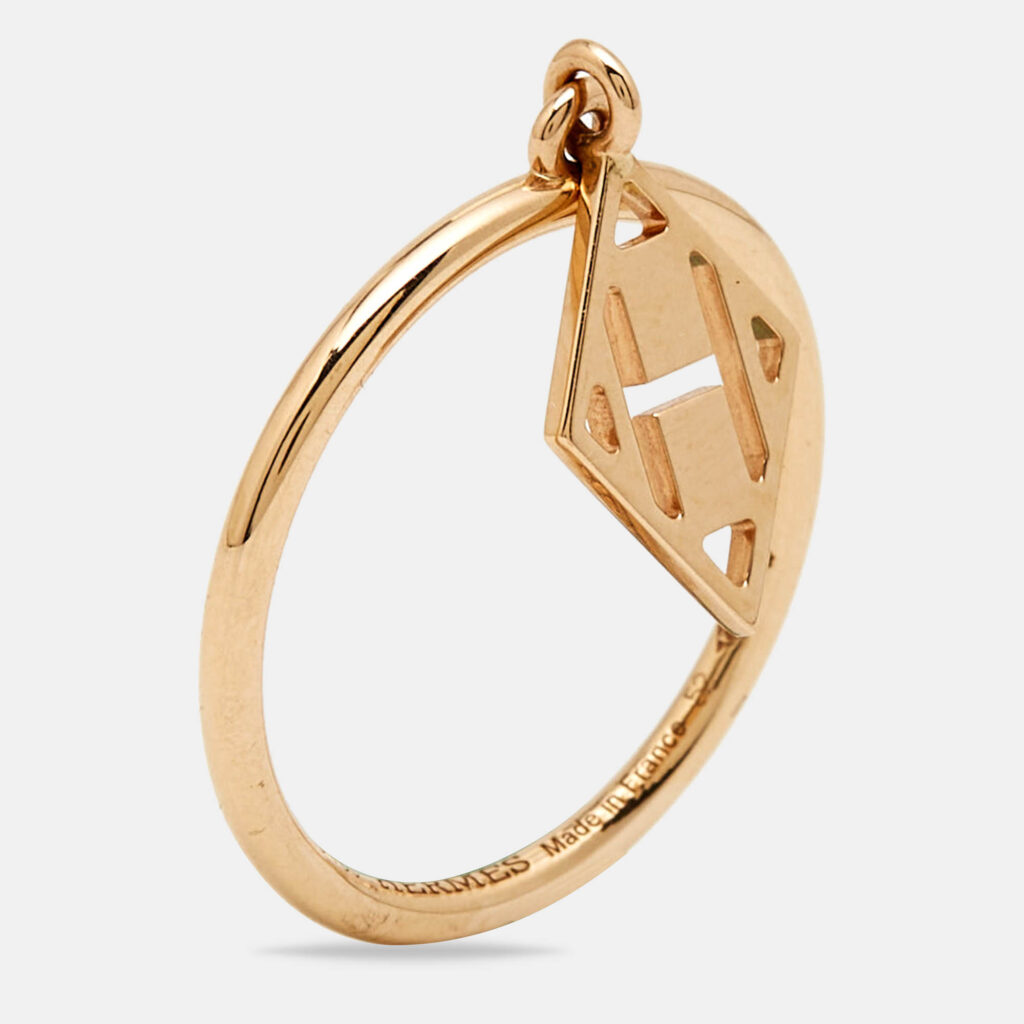 luxury-women-hermes-used-fine-jewelry-p988309-003 Hermès Gambade 18k Rose Gold Ring Size 52