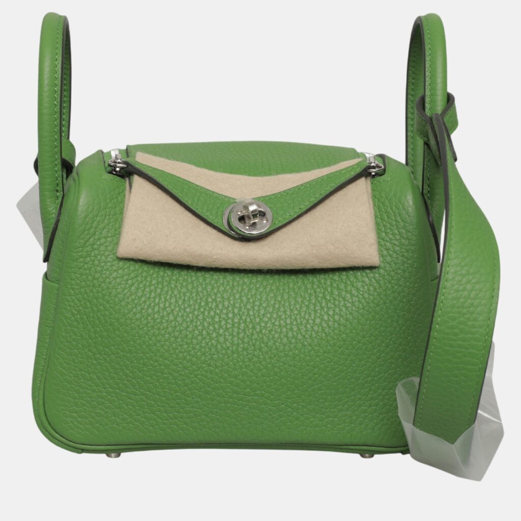 luxury-women-hermes-used-handbags-p1055150-002 Hermes Green Leather Mini Lindy Bag