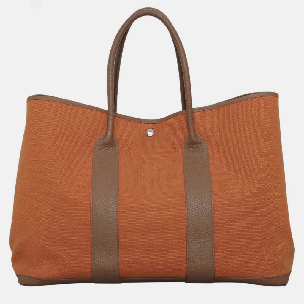 luxury-women-hermes-used-handbags-p1074493-001 Hermes Toile Garden Party 49 Voyage Bag