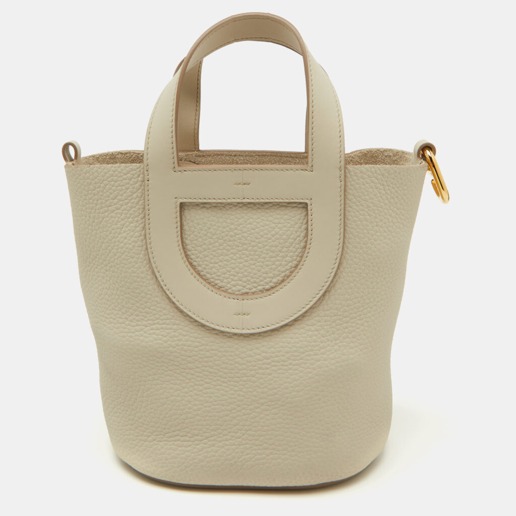 luxury-women-hermes-used-handbags-p1086031-012 Hermes Beton Taurillon Clemence and Swift Leather In The Loop 18 Bag