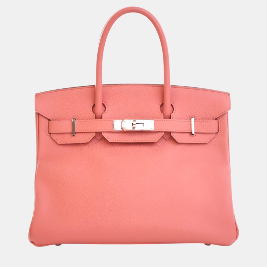 luxury-women-hermes-used-handbags-p1102538-002 Hermes Flamingo Epsom Leather Birkin 30 Bag