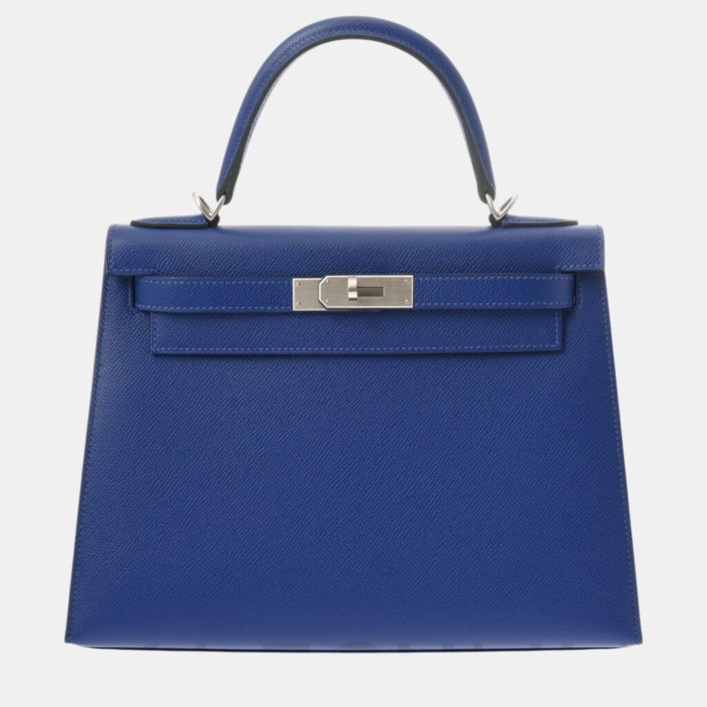 Hermes Blue Electric Togo Leather Kelly 28 Bag