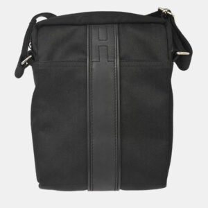 Hermes Black Toile Chevrons Acapulco Bandouliere Shoulder Bag
