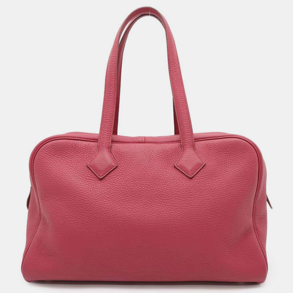 luxury-women-hermes-used-handbags-p1111216-001 Hermes Ruby Taurillon Clemence Victoria 35 Bag