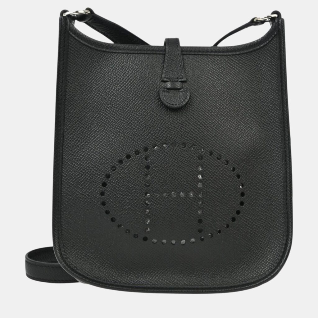luxury-women-hermes-used-handbags-p1112351-001 Hermes Black Epsom Evelyne TPM Shoulder Bag