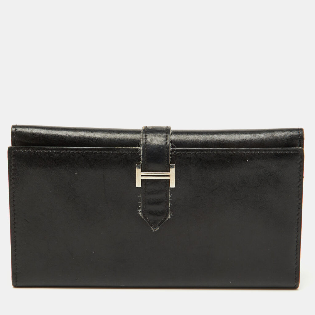luxury-women-hermes-used-handbags-p1131004-010 Hermes Black Swift Leather Bearn Wallet