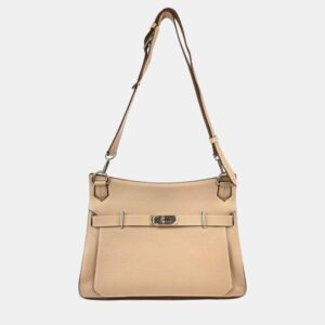 Hermes Argile Taurillon Clemence Jypsiere 34 Shoulder Bag
