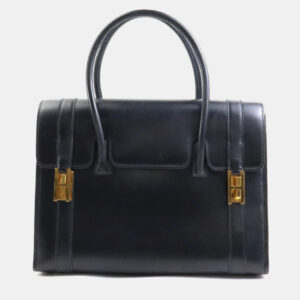 Hermes Black Leather Box Drag 27 Handbag