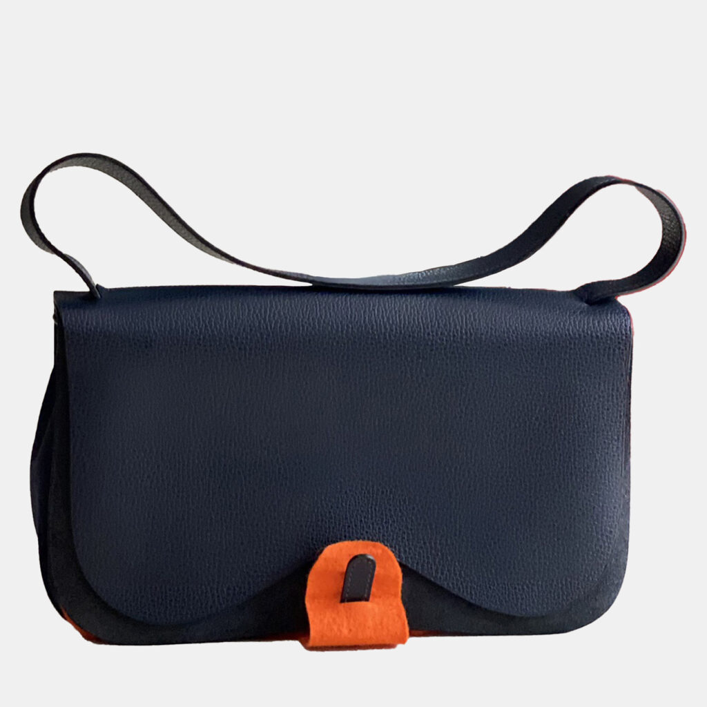 luxury-women-hermes-used-handbags-p1138026-001 Hermes Colorado Canvas Leather Trim Dark Blue Saddle Bag