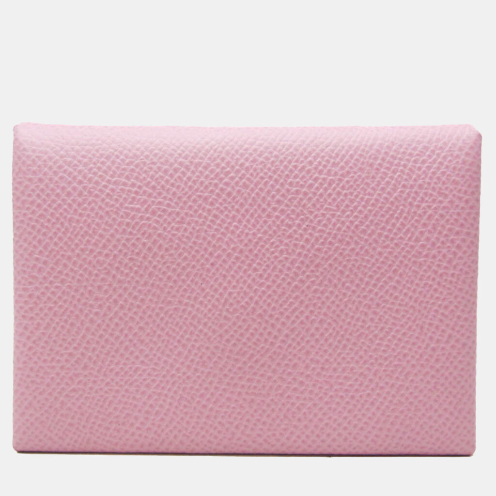 luxury-women-hermes-used-handbags-p1139623-003 Hermes Pink Epsom Leather Calvi Duo Card Case