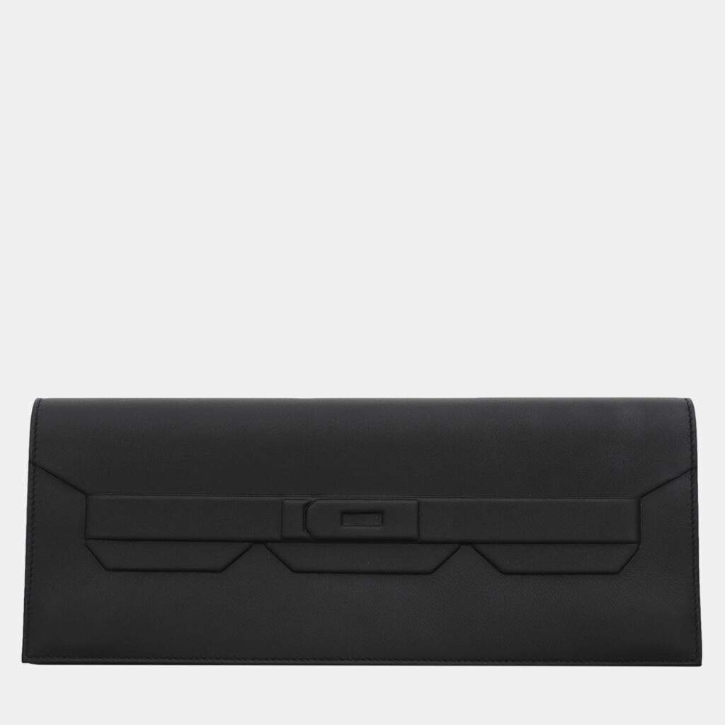 luxury-women-hermes-used-handbags-p1147265-006 Hermes Noir Swift Leather Shadow Birkin Cut Clutch Bag
