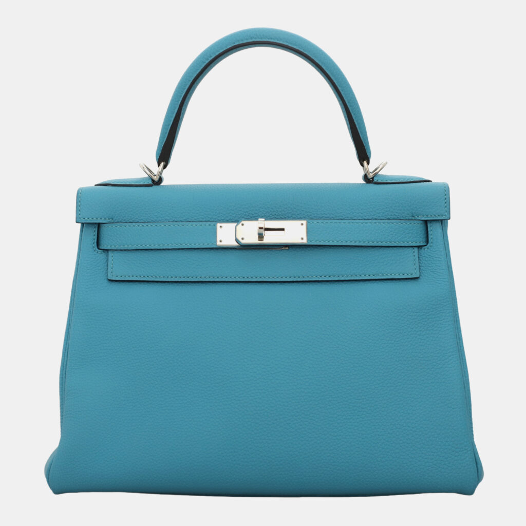 luxury-women-hermes-used-handbags-p1147294-003 Hermes Turquoise Togo Leather Kelly 28 Shoulder Bag