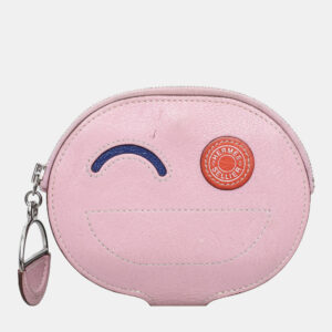 Hermes Mauve Sylvestre, Bleu Electrique & Capucine Chevre Mysore Leather In The Loop Wink Card Holder