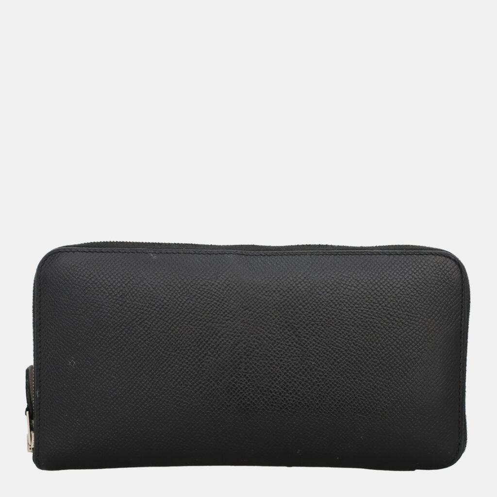 luxury-women-hermes-used-handbags-p1147310-001 Hermes Black Leather Zipped Long Wallet